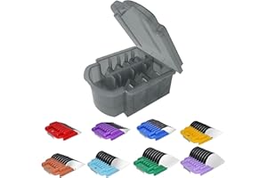 AUDOC Accessorio per cani in acciaio inossidabile Pettine guida a 8 colori,compatibile con heiniger/MOSER Max45,50/Andis/Oster A5/Wahl KM10 Lama staccabile (adatta per 10/15/30 lame)