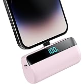 Mini Batería Externa 5200mAh para iPhone, Ultra Compacto Power Bank 20W PD Carga Rapida Cargador Portátil Powerbank con Panta