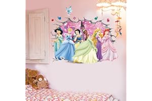 LXJYMFZI New Princess Wall Stickers Fairy Wall Decals Princess Party Wall Accessories for Nursery Girls Room Decor Wall Wallpaper Size：（40X60cm）