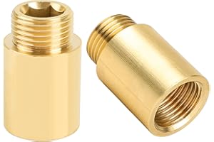YEAUPE PRO Rallonge de robinet G1/2"x 30 mm,Laiton Rallonge Filetée (filetage intérieur Ø 19,5 mm x filetage extérieur Ø 20,3 mm),pour eau Potable et Installation de Chauffage, lot de 2