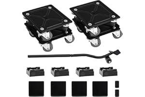 SAGREENY 4 Pack Furniture Mover Dolly with Lifter, Wheel Furniture Dolly 250KG Load Capacity,360° Rotation Moving Wheels,Furniture Lifters & Pads for Heavy Furniture,Moving System Roller Set