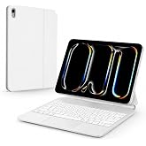 iPad A16 & 10. Nesil 10.9 Uyumlu Bluetooth Klavyeli Kılıf | Trackpadli Premium Case (Beyaz)
