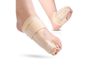 SYLONG Broken Big Toe Splint Brace, Big Toe Support for Arthritis, Fracture, Sprains, Injuries, with 2 Stainless Steel Plate - Left (Beige)