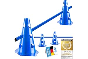 all Pets United® Steckhürden Set für Hunde; Agility Trainingszubehör für Hunde & Pferde; Hürdenset mit Stange & Hütchen für Tier & Fußballtraining; Wetterfest & Stabil (1 Set)