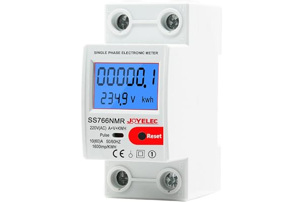 JOYELEC Compteur Électrique Monophasé, Fonction de réinitialisation,Consommation avec Écran LCD,10(60) A 230V affichage de la consommation d'énergie