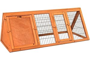 PET VIDA Home Discount - Conigliera in Legno, di Forma Triangolare, gabbietta per Animali Domestici, Come Conigli e porcellini d'India, recinto da Esterno, Dimensione L