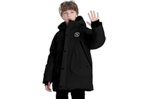 Sunny Sprout Manteau garçon hiver - Doudoune épaisse avec capuche polaire et manches coupe-vent