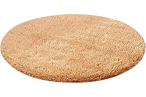 DAOBA Tapis Rond - Pelucheux - Décoration pour la Maison, la Salle de Bain, la Chambre, la Douche, pour Le Yoga, comme siège Doux - Antidérapant