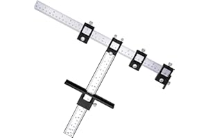 Trintion Punch Locator Adjustable Cabinet Hardware Jig Drilling Guide Template Drilling Kitchen Door Handle Jig for Installing Handle Knobs on Door or Drawer Pulls (Black)