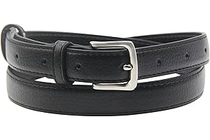 maikun Womens Belt Skinny Leather Solid Color Pin Buckle Simple Waist for Girls Ladies