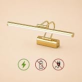 SekaTech 35cm LED Aplik Gold Kasa | 3200K G&uuml;n Işığı | IP20 Koruma | Ayna, Tablo ve Resim Banyo &Uuml;st&uuml; Duvar Aydınlatma | 220V |