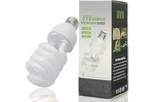 QeeHeng Rettile Lampada Tartaruga Luce Lampadine UVB per Rettili Animali del Deserto Lucertola Serpente Migliora la sintesi D3 Aumenta l'assorbimento del calcio,Lampada fluorescente (UVB10.0 26W)