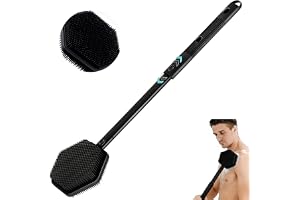 Avtagbar ryggborste dusch dubbelsidig duschborste rygg i 3 längder justerbar (36/44/53 cm) kroppsborste exponering silikonkro