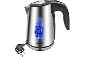 EXTRASTAR 1630W Bouilloire électrique 1L En Cristal Avec Illumination LED, Arrêt Automatique Et Protection Contre L'ébullition à Sec, Acier inoxydable