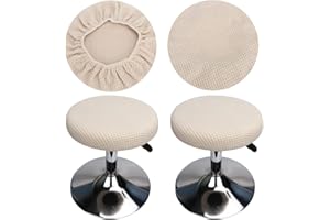 HuaLiSiJi Fodera Sgabello Bianco, 2 Pezzi Copri Sgabello Bar, Lavabile Facile da Pulire Morbido e Resistente, per Sgabello da Bar Sedia da 30-40 cm (Bianco)