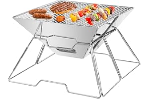 SunJas Barbacoas Portátiles Barbacoa de Carbón Parrilla Plegable para Barbacoa Fogata para terraza, patio, camping y viajes a la playa