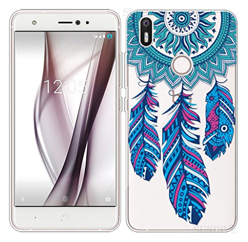 Sunrive Funda para BQ Aquaris X X Pro  Silicona Funda Slim Fit Gel Transparente Carcasa Case Bumper de Impactos y Anti-Ara  azos Espalda Cover TPU Dreamcatcher    1 x L  piz   ptico