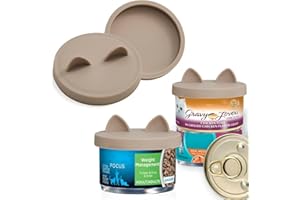 OHMO Dosendeckel Katzenfutter, Silikon Deckel für Dosen für Tierfutter(70-85g), BPA-frei, Beige, 2er-Set