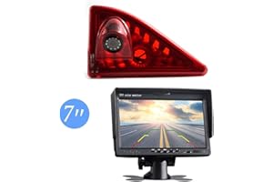 MISAYAEE HD 720p, terzo tetto, top mount, luce di freno, telecamera di retromarcia per Opel Movano B/Vauxhall Movano B Master MK3 NV400 + 7.0" DVD Monitor TFT Schermo camion LCD