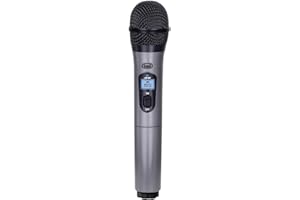 Trevi EM 401 Microphone de scène/direct Sans fil Noir, Gris - Microphones (Microphone de scène/direct, 174 - 216 Hz, Unidirectionnel, Sans fil, Bluetooth, 20 m)