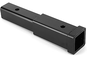YMIKO 12in Black Trailer Hitch Extension, 5000lbs Towing Extender Steel Square Tube Replacement for Class 3/4 2in Universal Extension Receiver Adapter