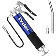 Pindex Grease Gun 8000PSI Heavy Duty Manual Grease Gun Tool with 18 in Flexible Hose, Fit for 14oz Cartridges and Bulk, for Automotive Trailers Agriculture Industrial Marine, Blue