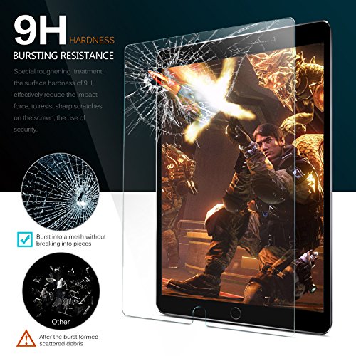 ELTD iPad Pro 10.5 Displayschutz, 9H Hardness aus, Klar Anti-Kratz, Glas Folie Schutzfolie Glas Panzerfolie Displayschutzfolie Für Apple iPad Pro 10.5, (1 Packungen x) - 2