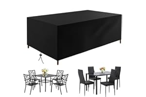 HNKDKJ Abdeckung für Gartenmöbel Wasserdicht 180x90x100cm/LxWxH Abdeckplane für Gartenmöbel Winterfest Gartentischabdeckplane Winddicht Uv Beständiges Schwarz Abdeckhaube Gartenmöbel