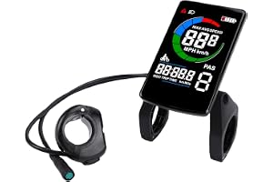 Depisuta Elektrisk Cykel LCD-Skärm, E Bike Display Mätare Kontrollpanel Skärm med Vattentät 5-stiftskontakt för 22,2 Mm Styre