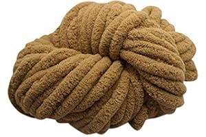 POMUROM lana gruesa chenilla para tejer y tejer bufandas, gorro, lana gruesa y suave, 300 g, para manualidades, lana gigante tejida a mano, suave y voluminosa, 18 longitud