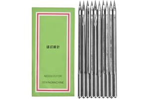 HEEPDD 10 Pezzi Ago per riparazioni Scarpe, Aghi Cucito in Acciaio Inossidabile Argento Accessorio per Riparazione Scarpe per progetti in Pelle(SL-18)