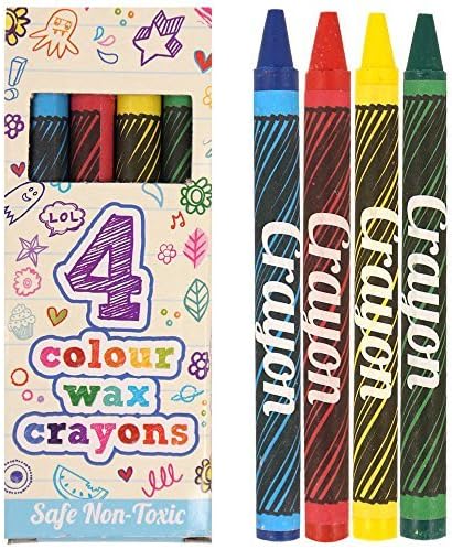 Henbrandt 24 x Packet Wax Colour Crayons- 4 in a Pack - Childrens Party Bag Filler Toy
