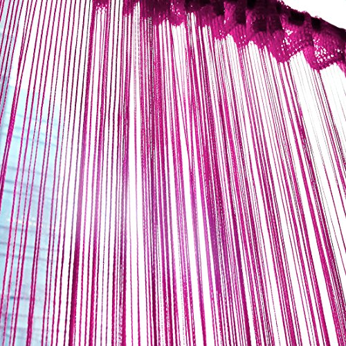sourcingmap® 1*2M Fadenvorhang Fadengardine für Tür Fliegenschutz Fenstergardine Fuchsia - 3