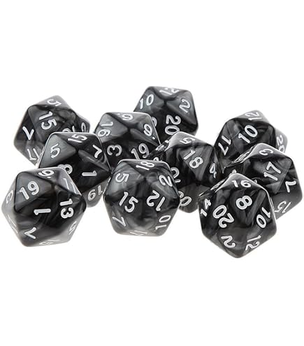 Lot De 10 Dés D10 Pour Jeux De Rôle (RPG) - Acrylique Multicolore - 22mm - Pour Jeux De Société, Café - 4