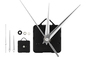 jojofuny Juego de mecanismo de cuarzo con 3 manecillas plateadas para piezas de reparación de relojes DIY