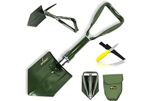 Xforst Set : Pelle Pliante KS1 Multifonction (Pelle et Pioche) avec Étui + Couteau de Survie X-K9.4 – Idéale pour Camping, Survie, Jardinage et Outdoor