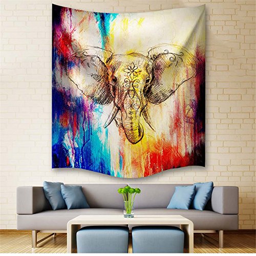 Dremisland Abstrakt Elefanten Indische Wand Dekor Hippie Tapisserien Böhmische Mandala Tapisserie Wand Hanging Throw (L/229*153cm(90″*60″)) - 4