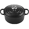 LE CREUSET Signature Enamelled Cast Iron Round Casserole Dish with Lid, 18 cm, 1.8 Litre, Matte Black, 21177180000430
