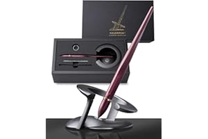 novium Hoverpen 2.0 Interstellar Edition – Stylo de luxe homme, design high tech unique inspiré de l'espace (version Mars Magma avec anneau en Or 18 carats)