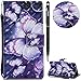 Price comparison product image WIWJ Compatible with Sony Xperia XZ2 Case, Colorful Butterfly 3D Pattern Flip PU Wallet Case Slim Soft Case Stand Magnetic Phone Case Wallet Shockproof Case for Sony Xperia XZ2-Purple Butterfly