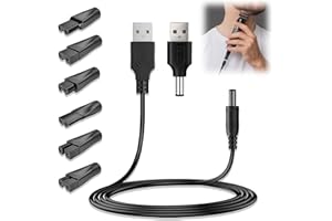 Aihoom 8PCS 5V USB Chargeur de Rasoir Câble Universel, Câble de Recharge Compatible avec Différentes Marques Électriques, Accessoires de Rasage, Adaptateur de Charge pour Rasoirs et Tondeuses