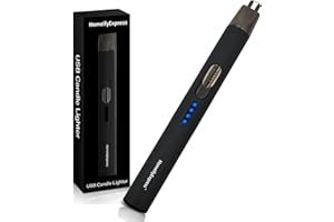 Homeify Express Electric Arc Lighter, Windproof & Splashproof, Rechargeable USB, Long Lighter for Home, Kitchen, Gas Stove, Candles, Camping, BBQ (Black, Modern Style)
