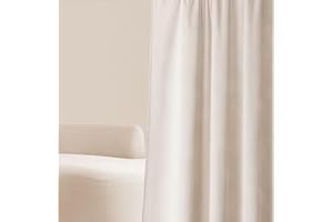 room99 Rideau en Velours avec œillets dorés Charmy 140 x 280 Largeur x Hauteur, Décoration de fenêtre, Rideau Thermique Isolant Anti Froid et Chaleur pour Salon Beige Clair, 1 pièce