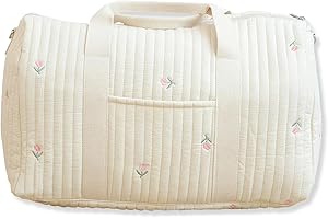 SONARIN Grande Capacità Ricamo Borsa Fasciatoio per Neonato, Leggero Borsone da Viaggio Bagaglio a Mano Con Tracolla per Pannolini e Cambio