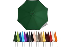 DUCHUNSHENG Umbrella Canopy Replacement Outdoor 6/8 Rib 6FT 7FT 8FT 9FT 10 FT 11FT, Market Patio Table Cover For Backyard Garden Courtyard Swimming Pool Lawn, Market Umbrella Top(Dark green,2m - 6Ribs)
