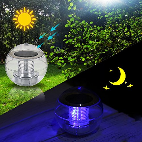 Lixada Solar Farbwechsel Wasser Schwimmende Lampen/LED Outdoor Pendelleuchte - 5