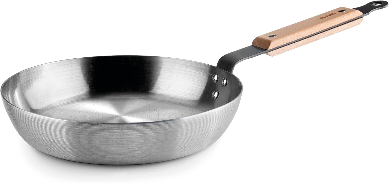 IBILI - Sartén Karbonsteel 24 Cm, Acero al Carbono, Apta para Inducción, Retencion de calor, Duradera y resistente, sin antiadherente, Ecológica