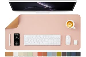 HOMIEAZICOZI Korkowa mata na biurko, dwustronna, podkładka, do biura i domu, do uporządkowania biurka, na akcesoria, idealna duża podkładka pod mysz, różowa, 90 x 43 cm