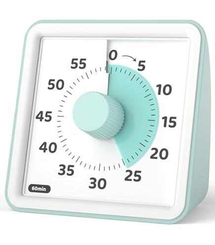 LIORQUE Visuele Timer 60 Minuten - Countdown Timer Met Magnetische Achterkant Voor School En Keuken