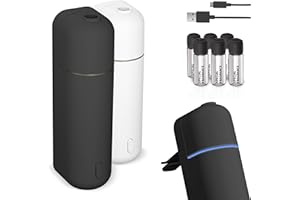 ONBEST Lufterfrischer - für ätherische Öle - Kabellos mit Akku - automatischer Start/Stop - Ultraschall Diffuser - inkl. 6 natürlicher Düfte - perfekt fürs Auto oder Innenraum (Schwarz)